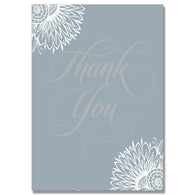 Grey Flower Thank You Card